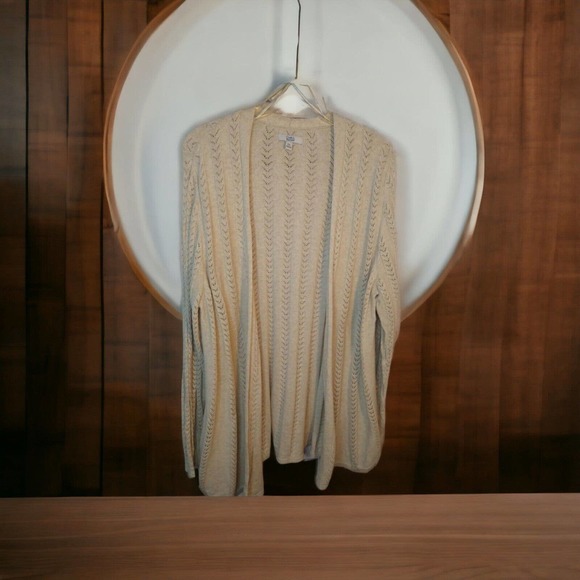 Women's Size XXL CROFT & BARROW Beige Cream Sweater Open Front Cardigan - Picture 1 of 7